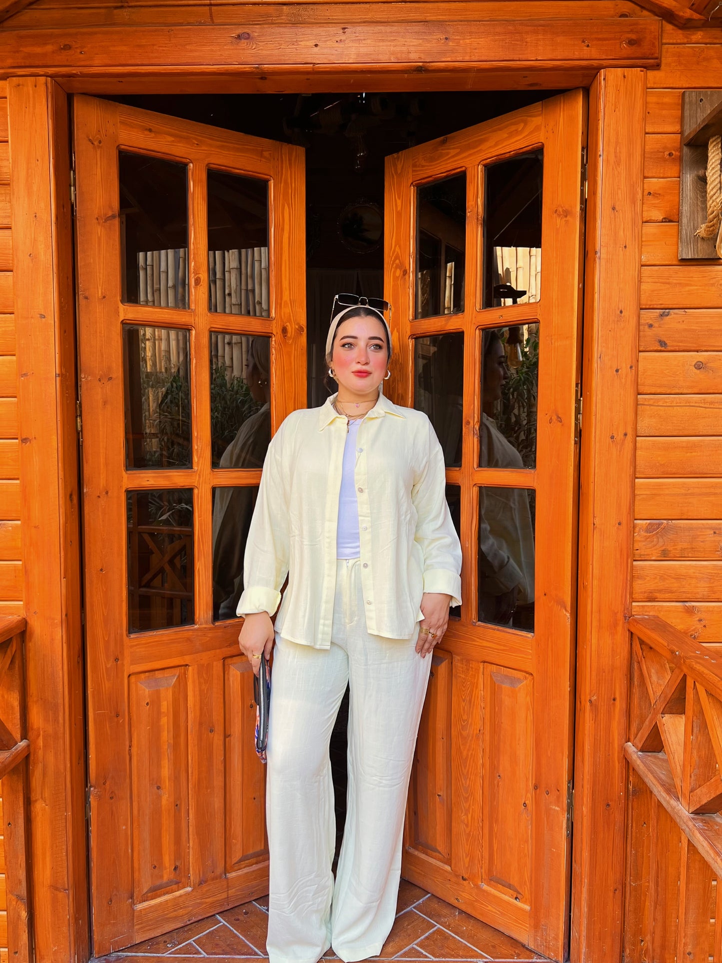Two-Piece Linen Suit Butter Yellow