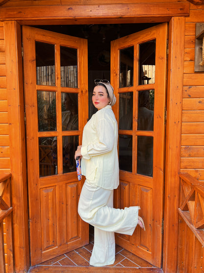 Two-Piece Linen Suit Butter Yellow