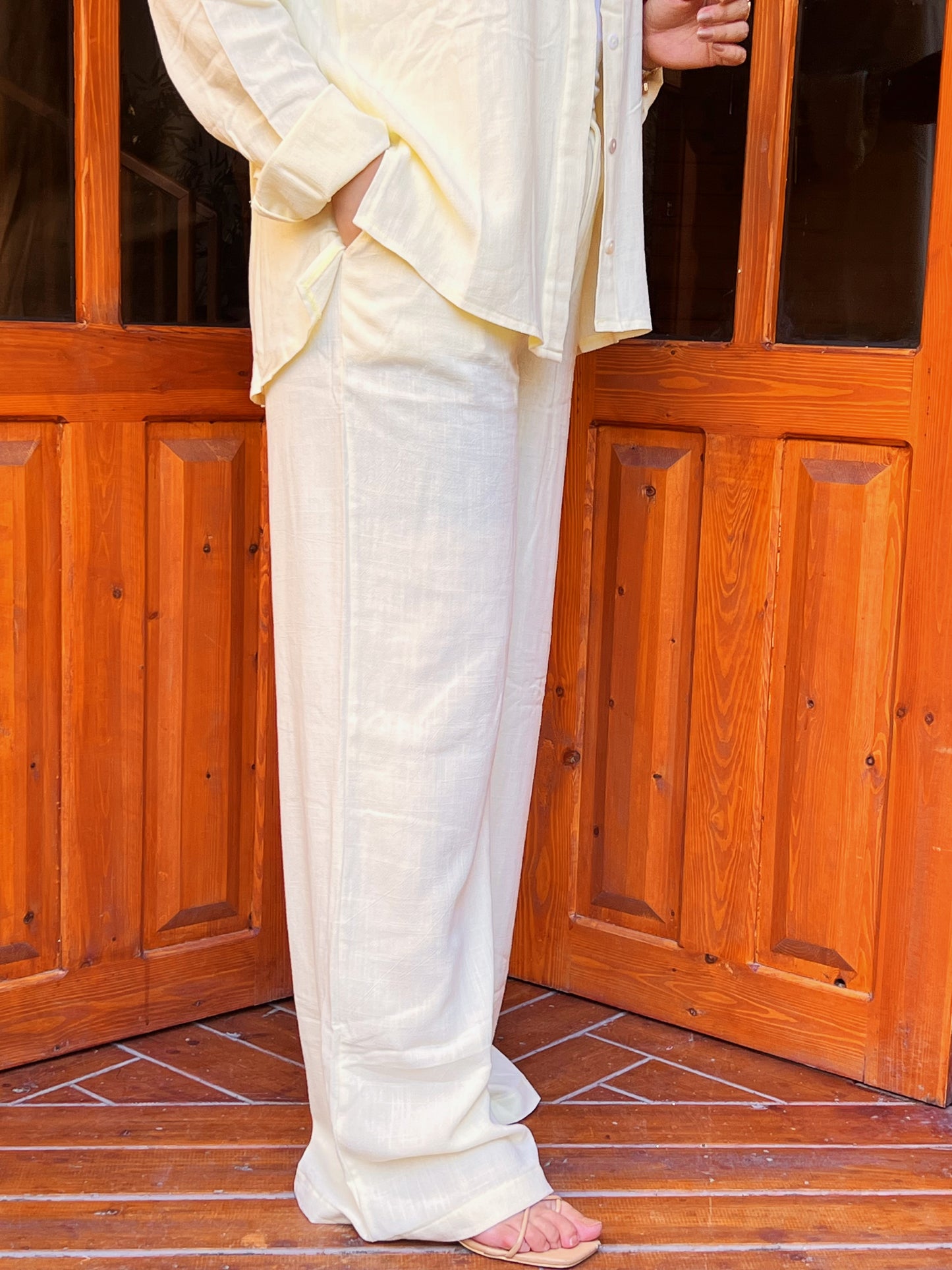 Two-Piece Linen Suit Butter Yellow