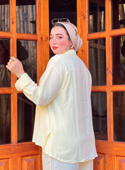 Two-Piece Linen Suit Butter Yellow