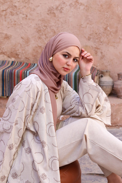 linen embroidered kimono